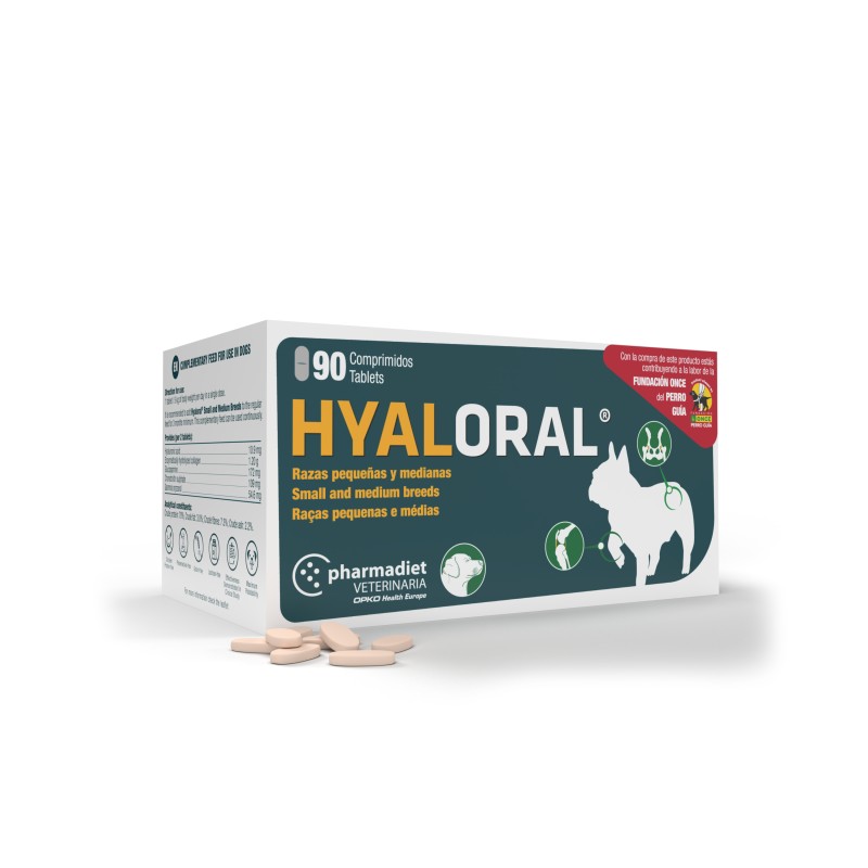 Hyaloral Razas Pequeñas y Medianas 90 Comp – Suplemento para Salud Articular en Cachorros, Perros y Gatos
