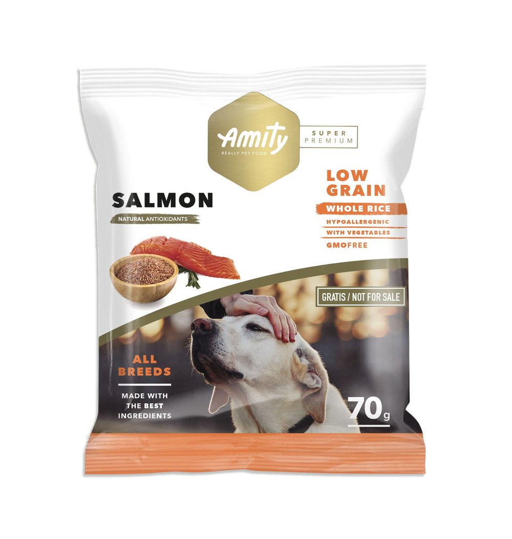 MUESTRA AMITY SUPER PREMIUM ADULT SALMON 70 Gr