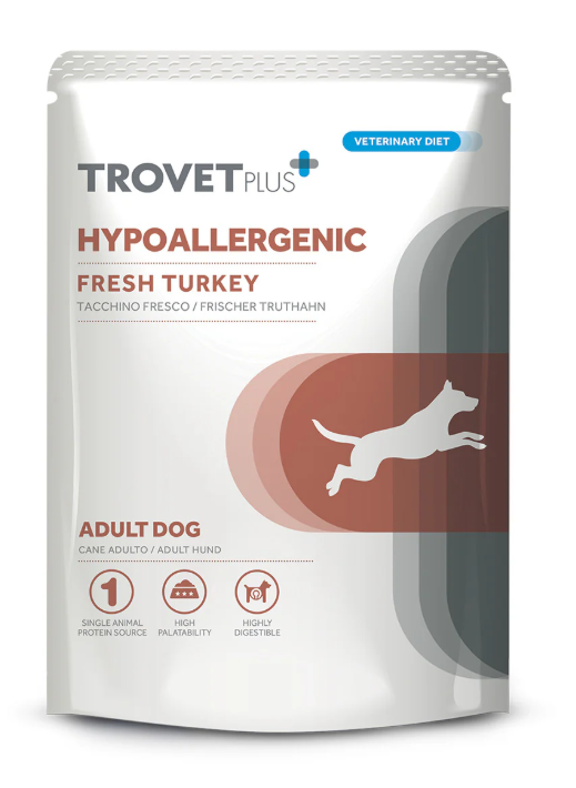 TROVET Pouch Hipoalergénico de Pavo para Perros – 100 g

