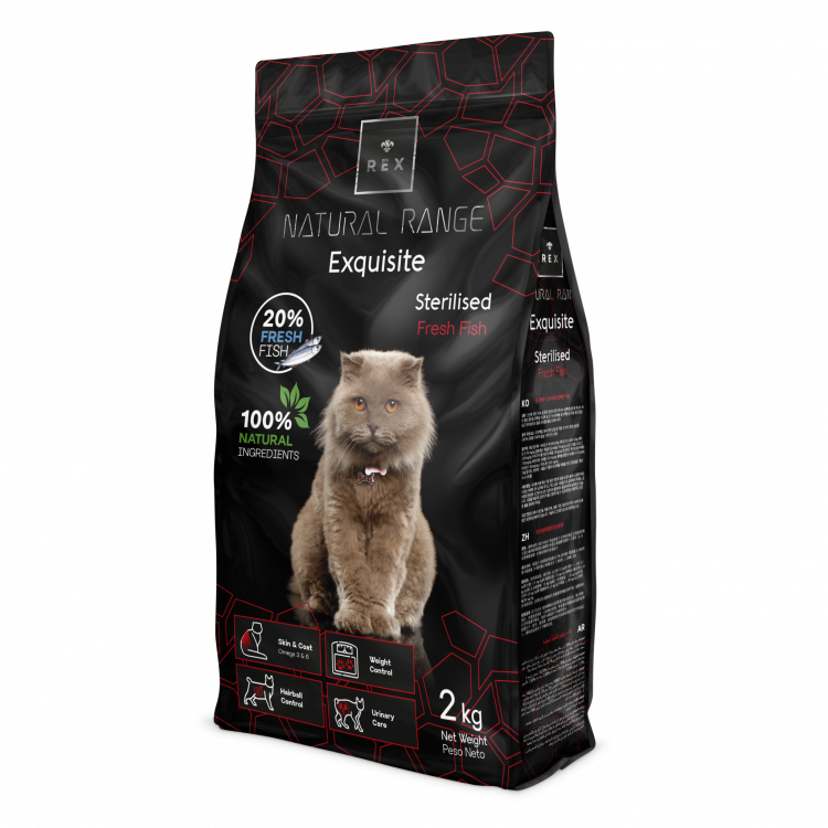 Rex Natural Range Exquisito Pescado Fresco Esterilizados para Gatos 2 kg

