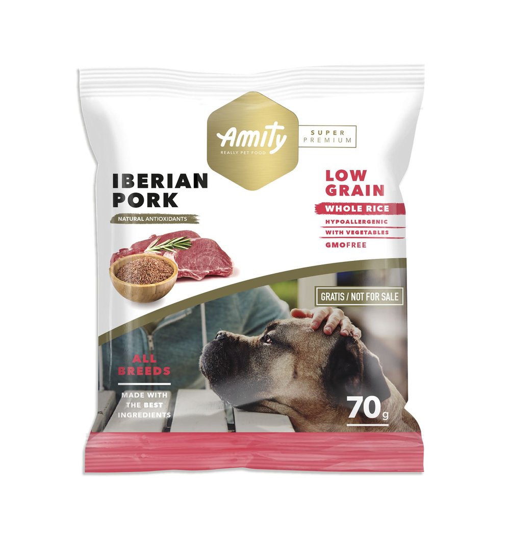 MUESTRA AMITY SUPER PREMIUM ADULT IBERIAN PORK 70 Gr