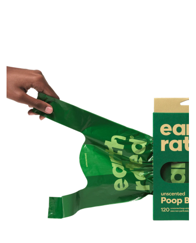 Earth Rated Recambio de bolsas higiénicas compostables para cacas de perros 8 rollos sin perfume.