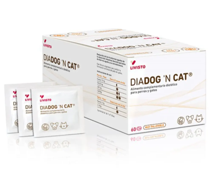 DIADOG’N CAT – Suplemento digestivo para perros y gatos que favorece recuperación intestinal y regula el tránsito - 60 comprimidos