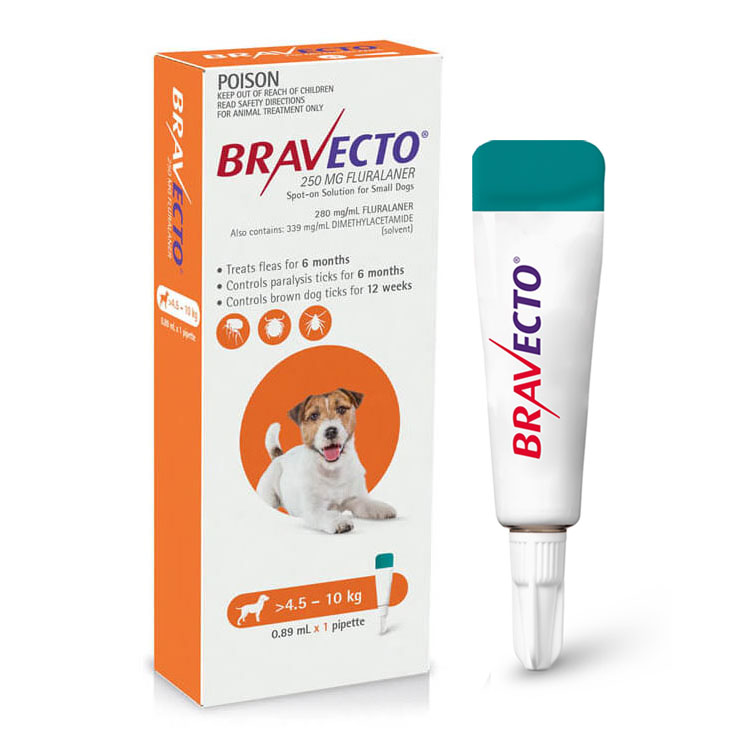 BRAVECTO SPOT ON PERROS 250MG 1X1DS 4,5 - 10 KG