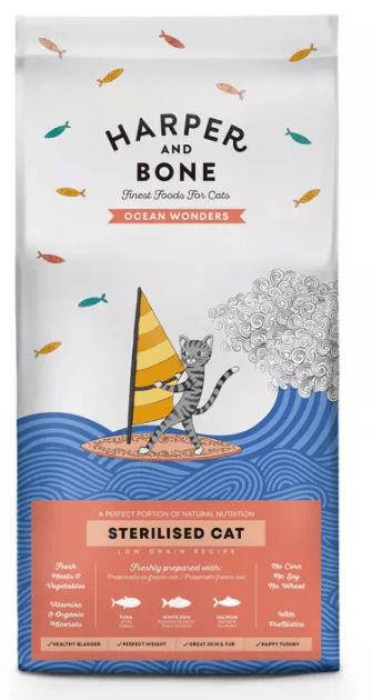 Harper & Bone Cat Sterilised Ocean Wonders 2 kg – Pienso Seco para Gatos Esterilizados con Atún, Pescado y Salmón

