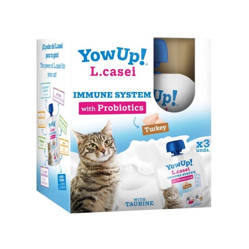 Yowup! Yogur L.Casei Sabor Pavo Para Gatos 3X85 Gr