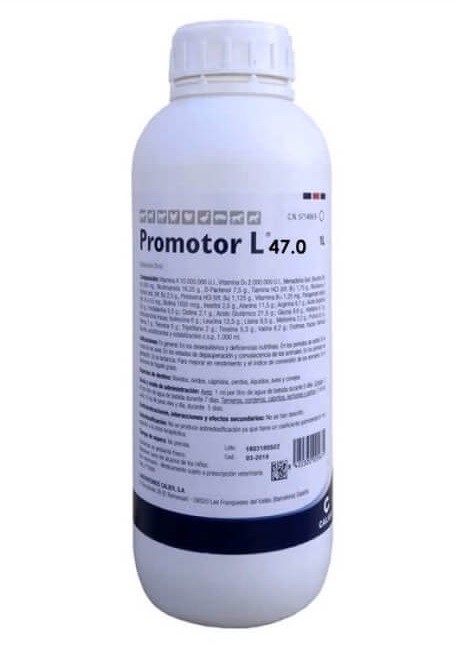 Promotor L-47 1 L – Suplemento Multivitamínico y Aminoácido para Aves y Ganado de Alto Rendimiento

