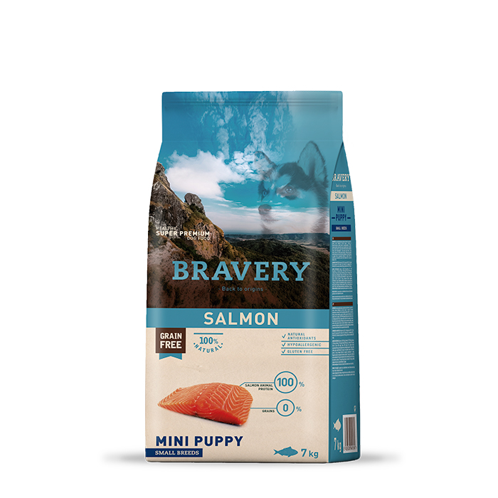 BRAVERY SALMON MINI PUPPY SMALL BREED 600 G