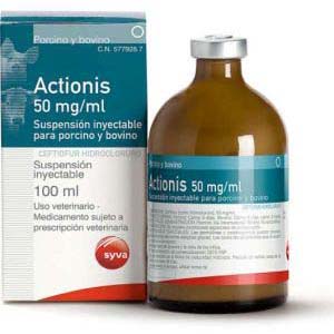 ACTIONIS 50 mg/ml INYECTABLE PORCINO Y BOVINO 100 ML