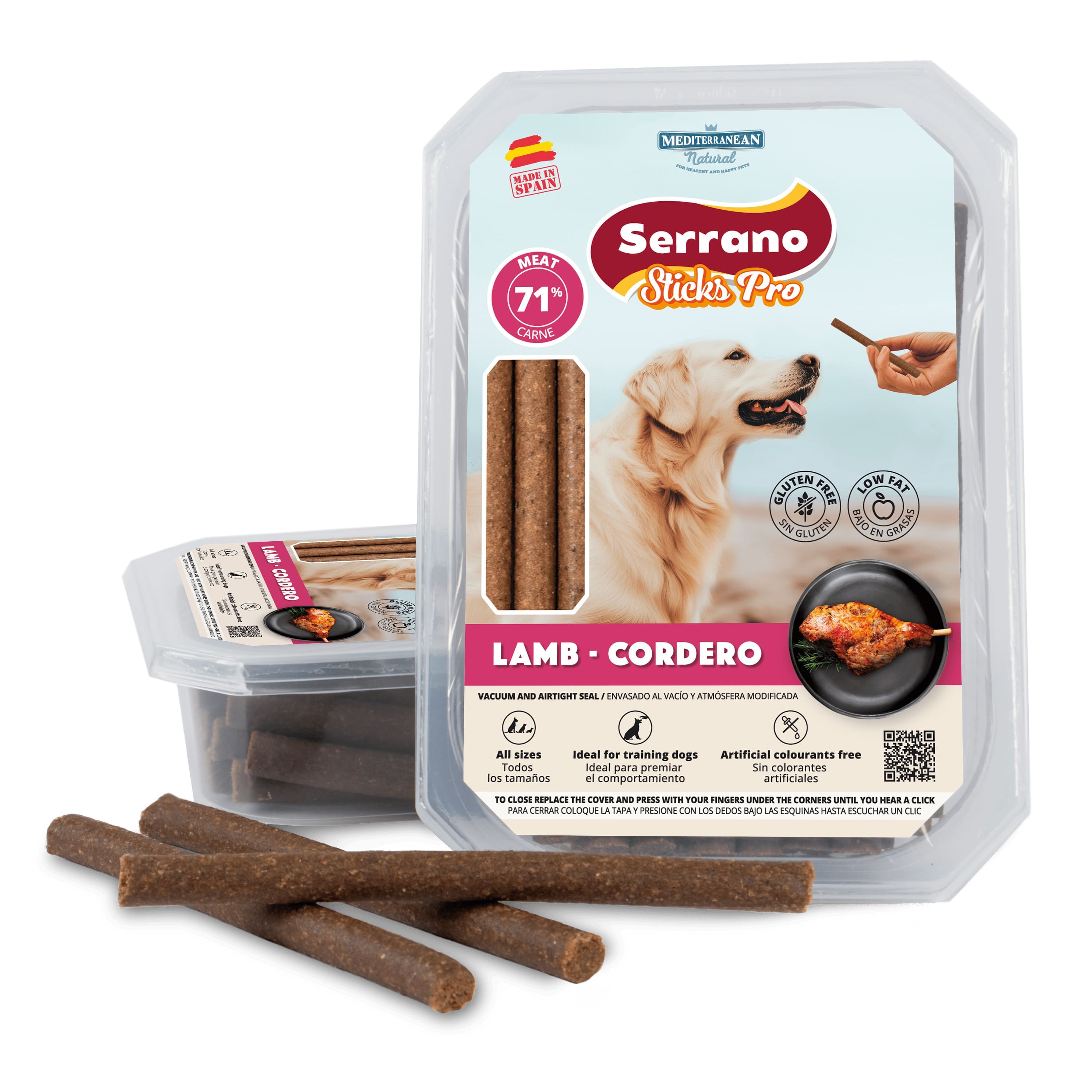 Serrano Sticks Pro | Barritas para Perros con Cordero | 800 g