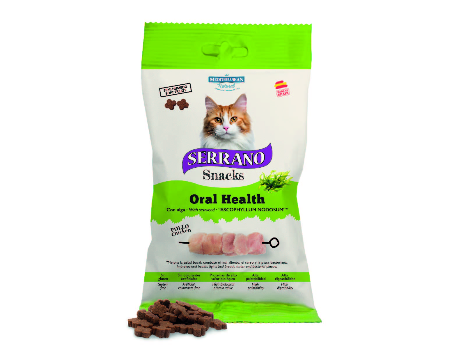 Serrano Snacks | Snack para la Salud Bucal de Gatos con Pollo | 50 g