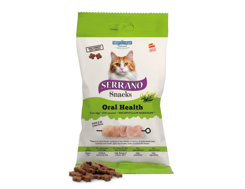 Serrano Snacks | Snack para la Salud Bucal de Gatos con Pollo | 50 g