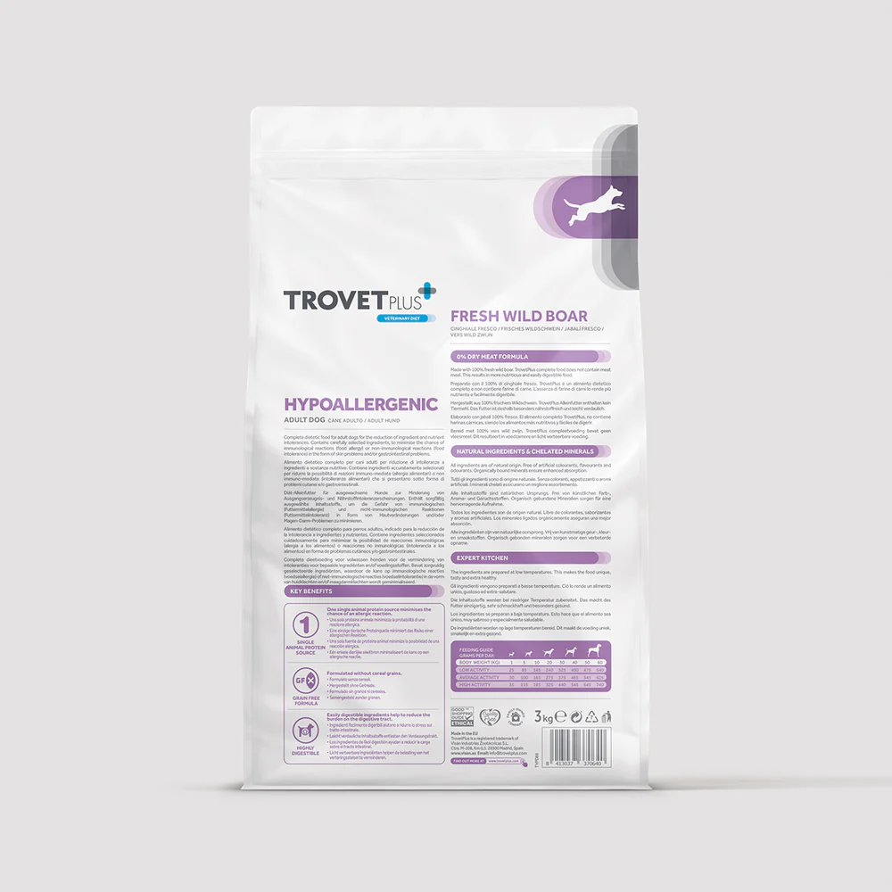 Trovet Plus | Pienso Hipoalergénico Para Perro Adulto | Jabalí 3 kg