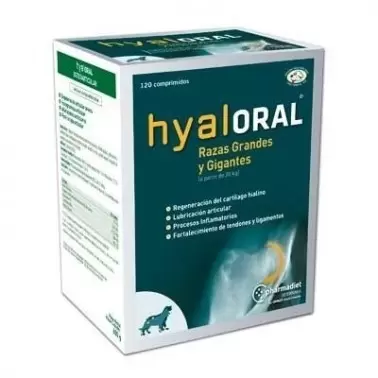 Hyaloral Razas Grandes 120 Comp – Suplemento para Articulaciones de Perros Grandes con Problemas Osteoarticulares