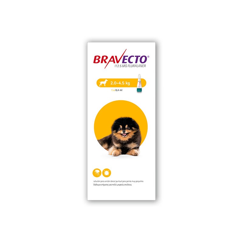 BRAVECTO SPOT ON PERROS 112,5MG 1X1DS 2,0 - 4,5 KG