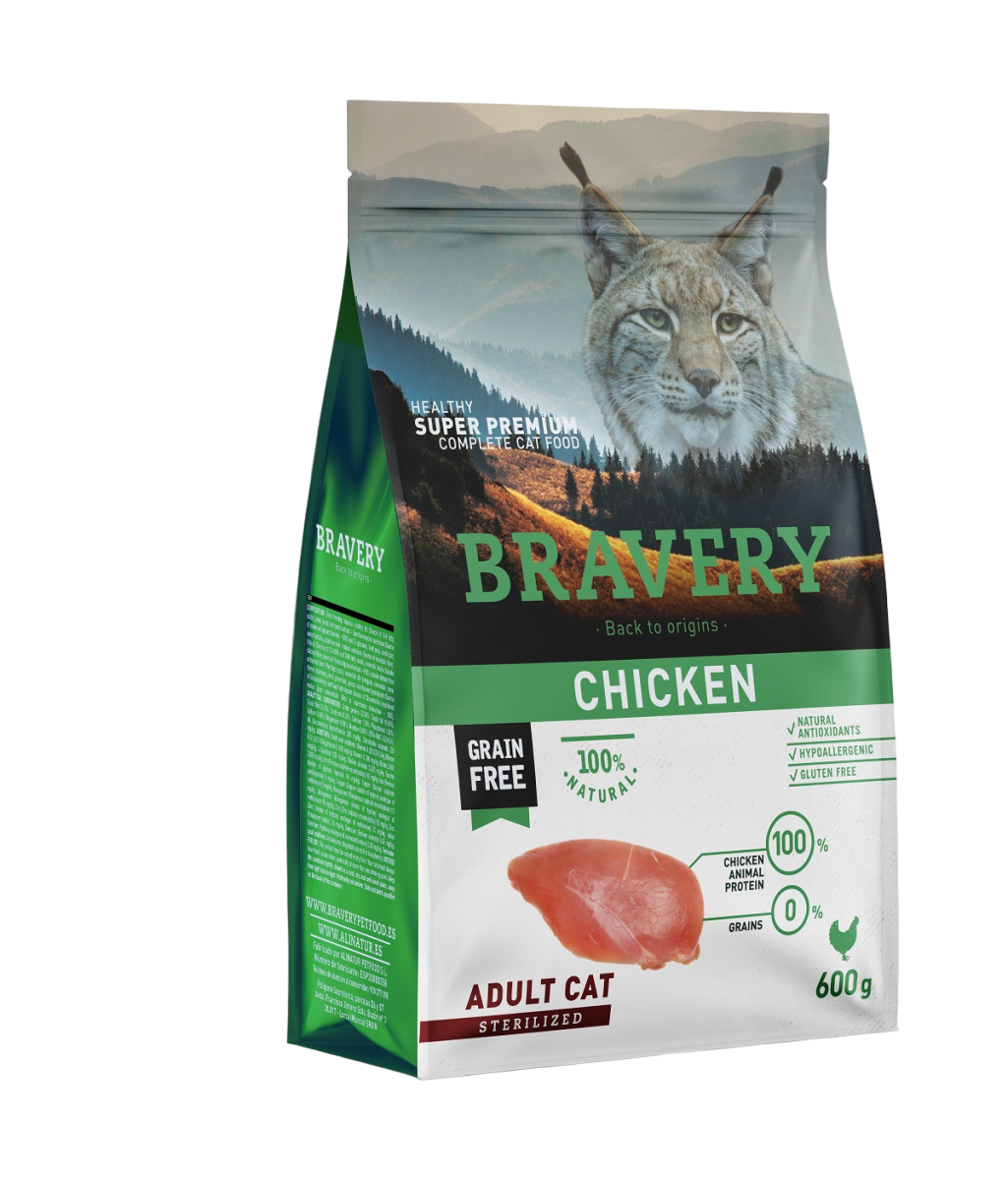 BRAVERY CHICKEN ADULT CAT 600 G