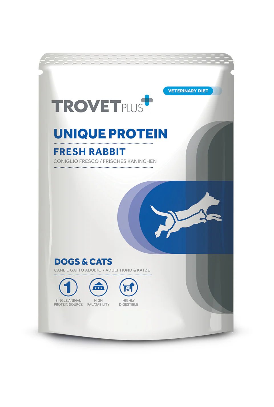 Trovet Plus Proteína Única | Pouch Hipoalergénico Para Perros Y Gatos | Conejo 300 g
