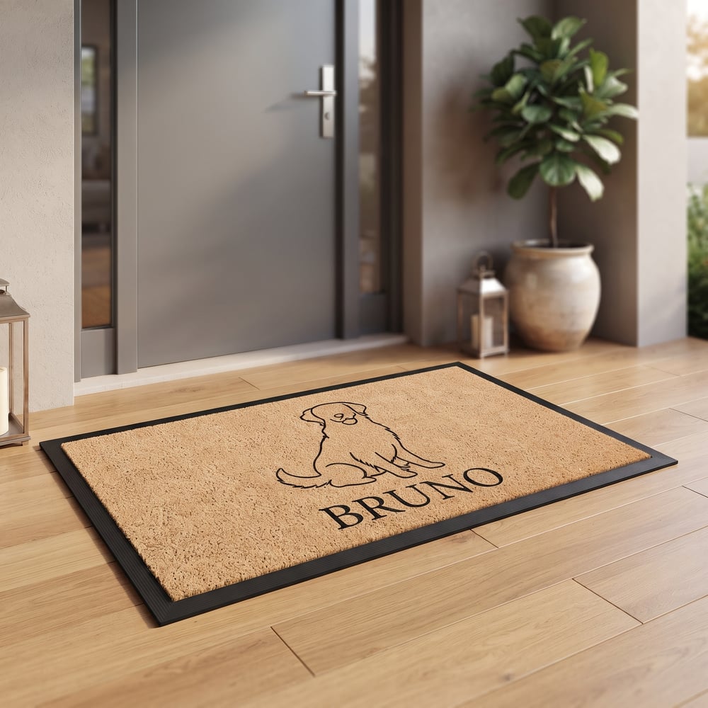 TWINPET® | Felpudo Personalizado con Silueta y Nombre de Mascota