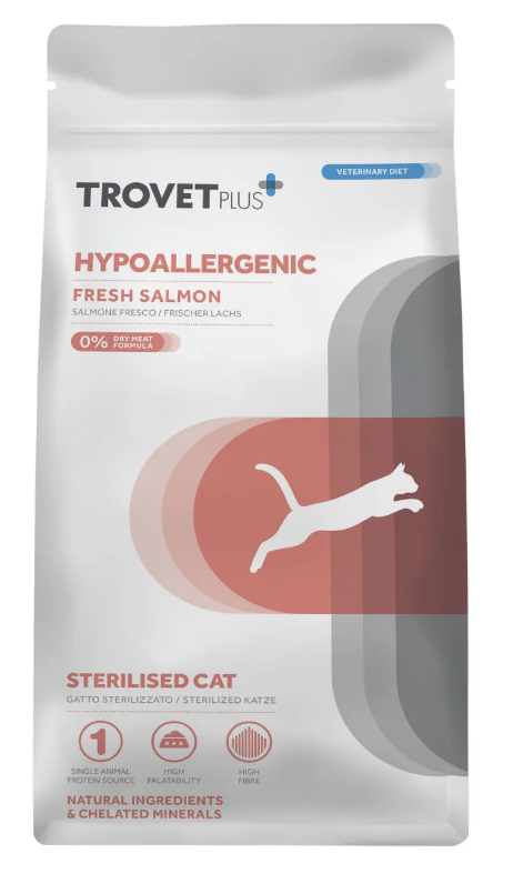 Trovet Sterilised Hypoallergenic Salmon – Alimento Húmedo para Gatos Esterilizados y Sensibles 70 g

