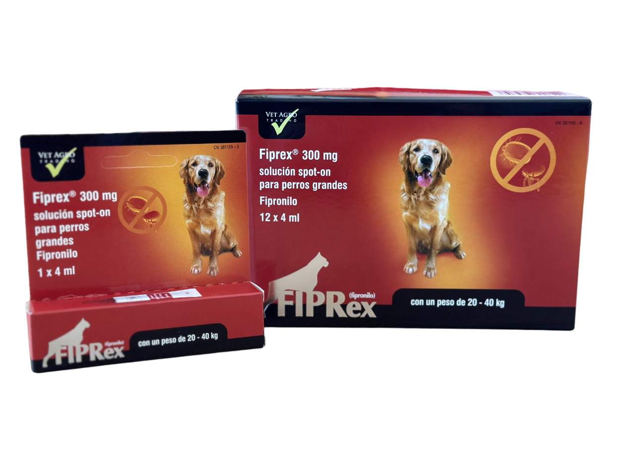 Pipeta Spot-On Para Perros Grandes 20-40 Kg 300Mg/4 Ml Fiprex