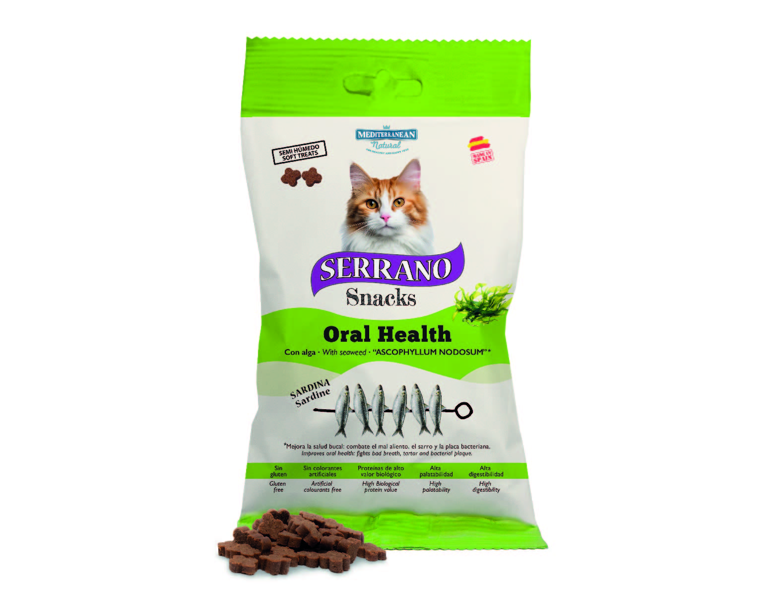 Serrano Snacks | Snack para la Salud Bucal de Gatos con Sardina | 50 g