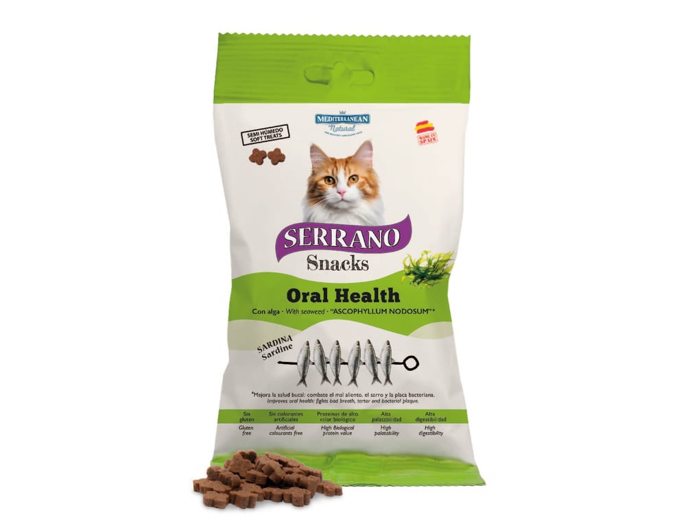 Serrano Snacks | Snack para la Salud Bucal de Gatos con Sardina | 50 g