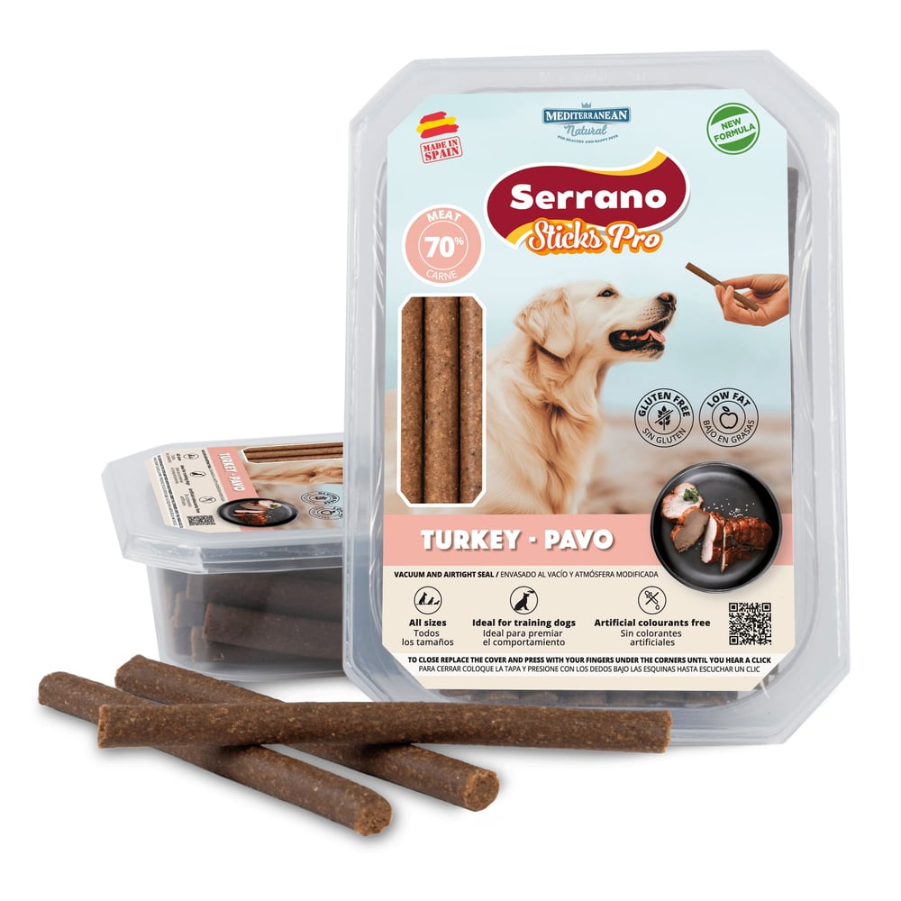 Serrano Sticks Pro | Barritas para Perros con Pavo | 800 g
