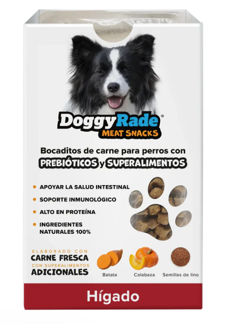 DoggyRade Prebiotic Meat Snack + Superfoods Sabor Hígado – Caja con 13 Unidades | Snack Nutritivo y Funcional para Perros