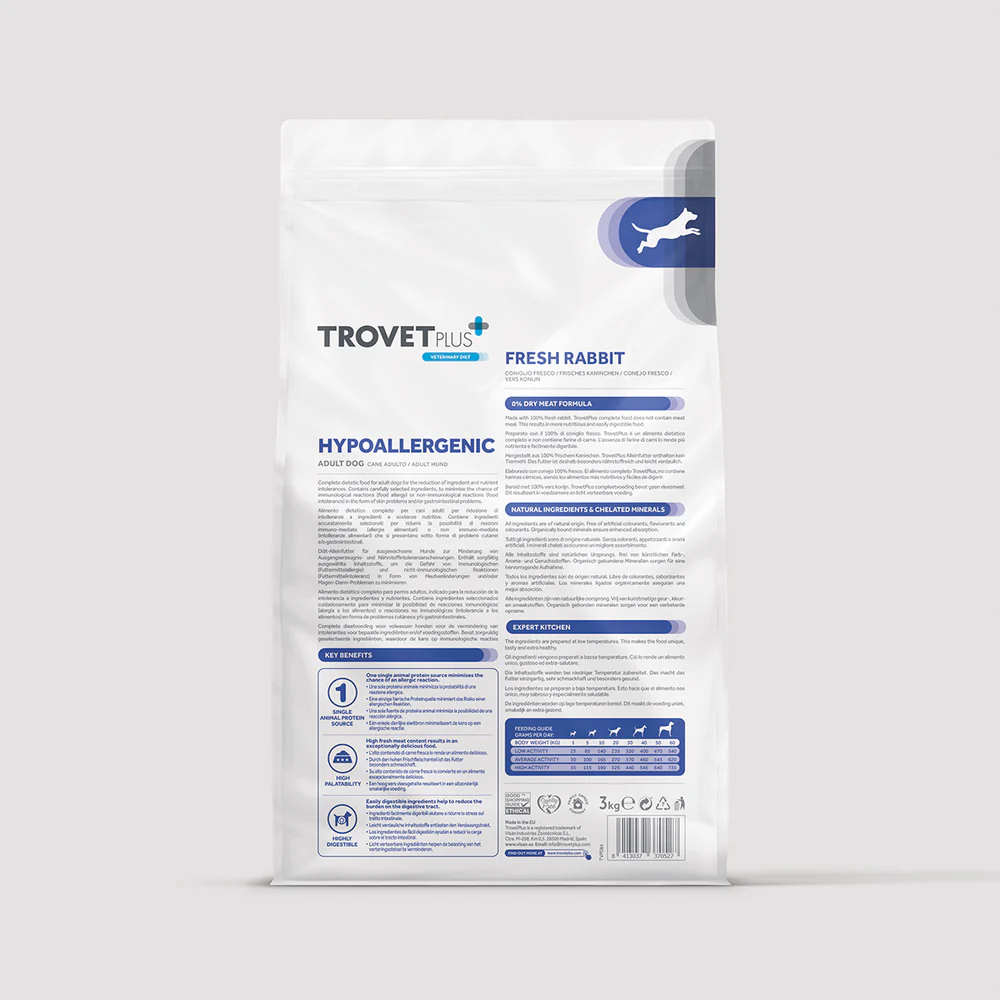 Trovet Plus | Pienso Hipoalergénico Para Perro Adulto | Conejo 10 kg