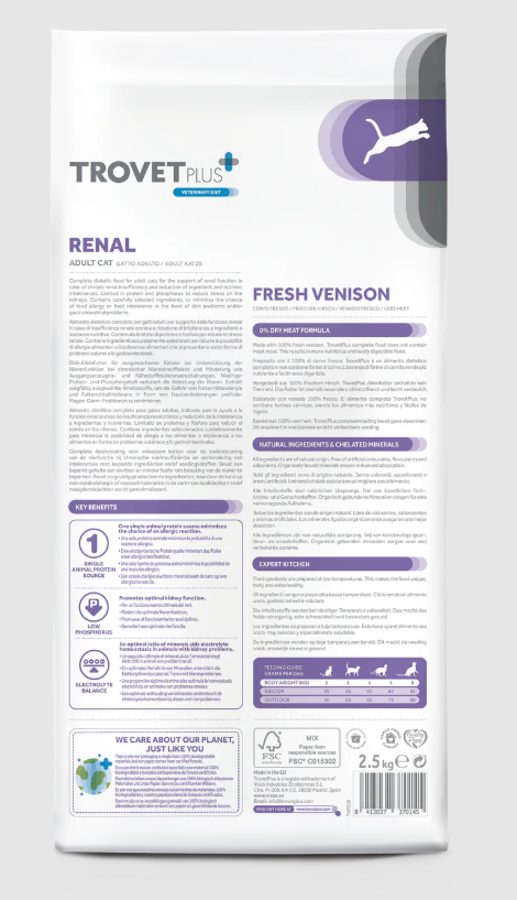 Trovet Plus Gato Adulto Pienso Renal Ciervo 1,2 kg
