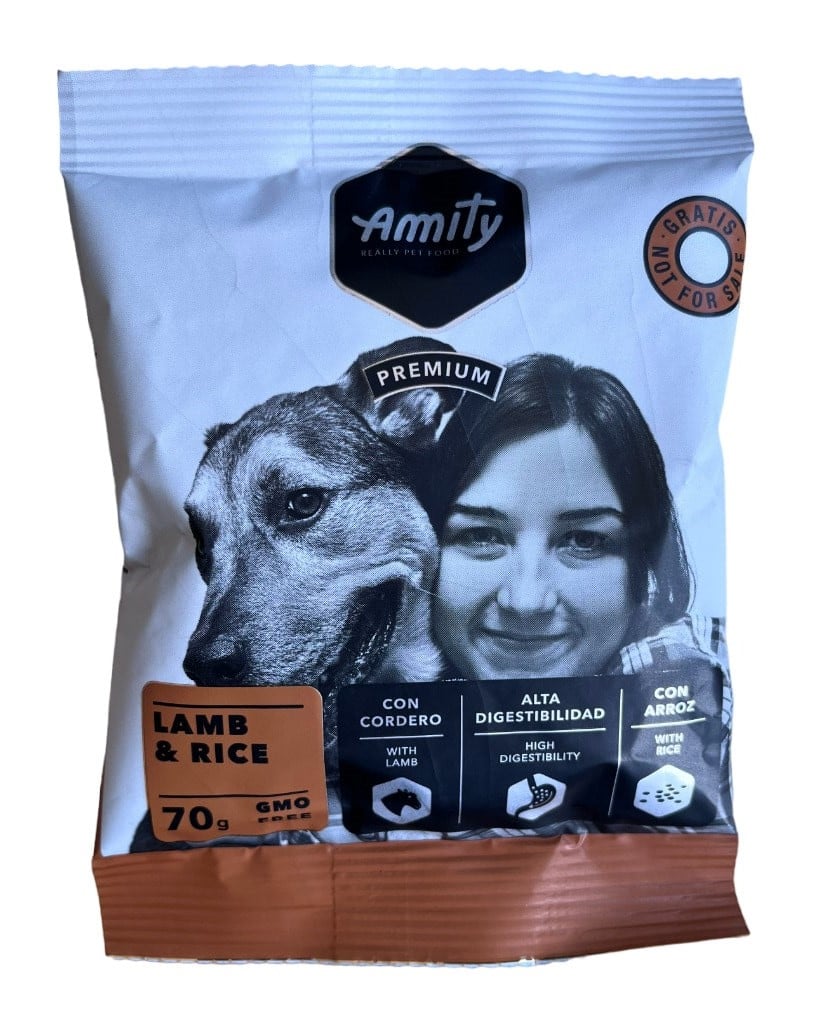 MUESTRA AMITY PREMIUM LAMB & RICE 70 Gr