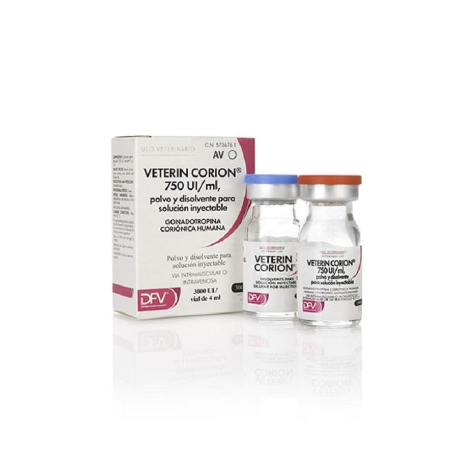 VETERIN CORION 750 UI/ml POLVO Y DISOLVENTE PARA SOLUCION INYECTABLE 4 ML