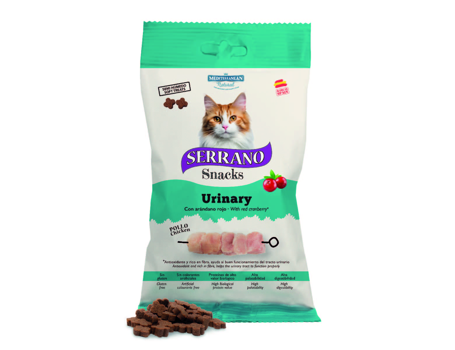 Serrano Snacks | Snack Urinary para Gatos con Pollo | 50 g