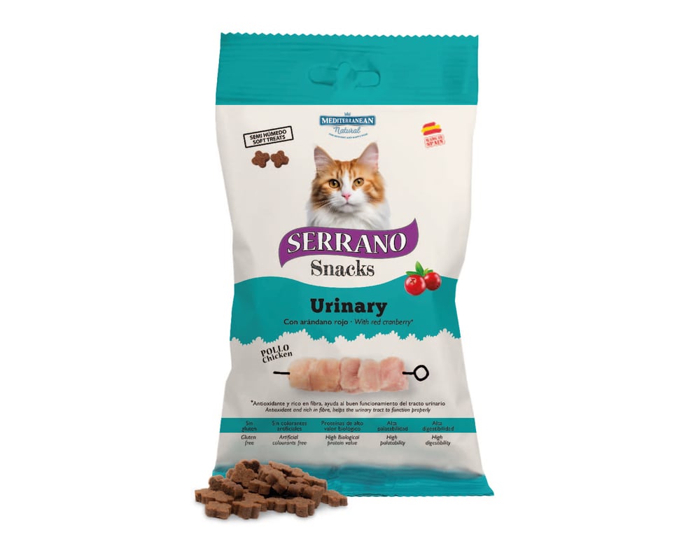 Serrano Snacks | Snack Urinary para Gatos con Pollo | 50 g