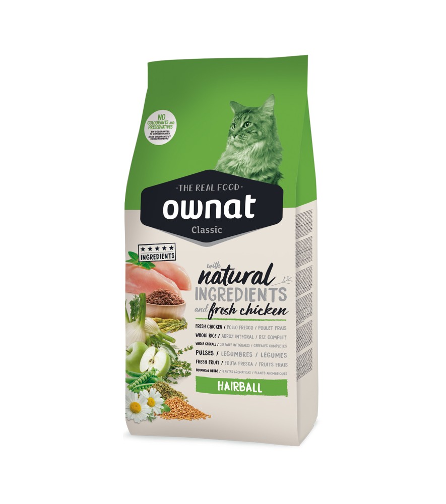 Ownat Classic Hairball | Pienso natural para gatos con bolas de pelo