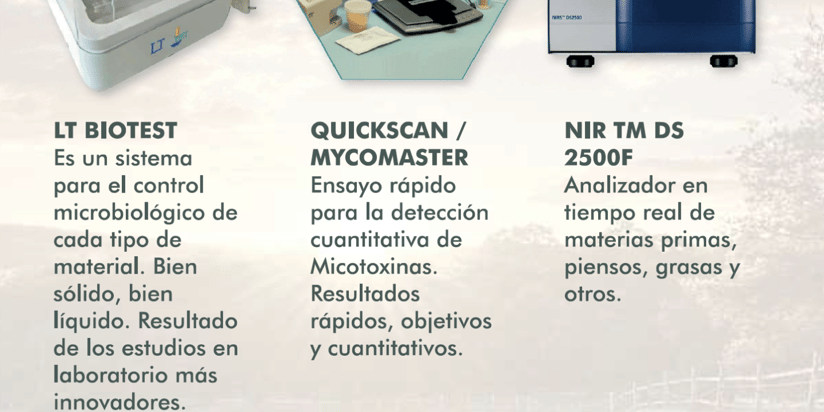 Resultados analíticos de todas las materias primas analizadas en la red NIR y MASTERLAB de Hispalgan