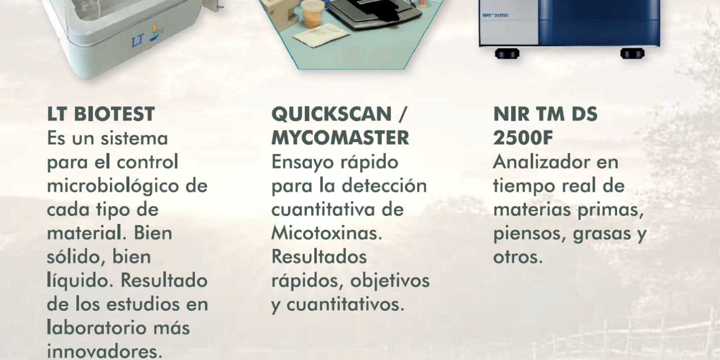 Resultados analíticos de todas las materias primas analizadas en la red NIR y MASTERLAB de Hispalgan