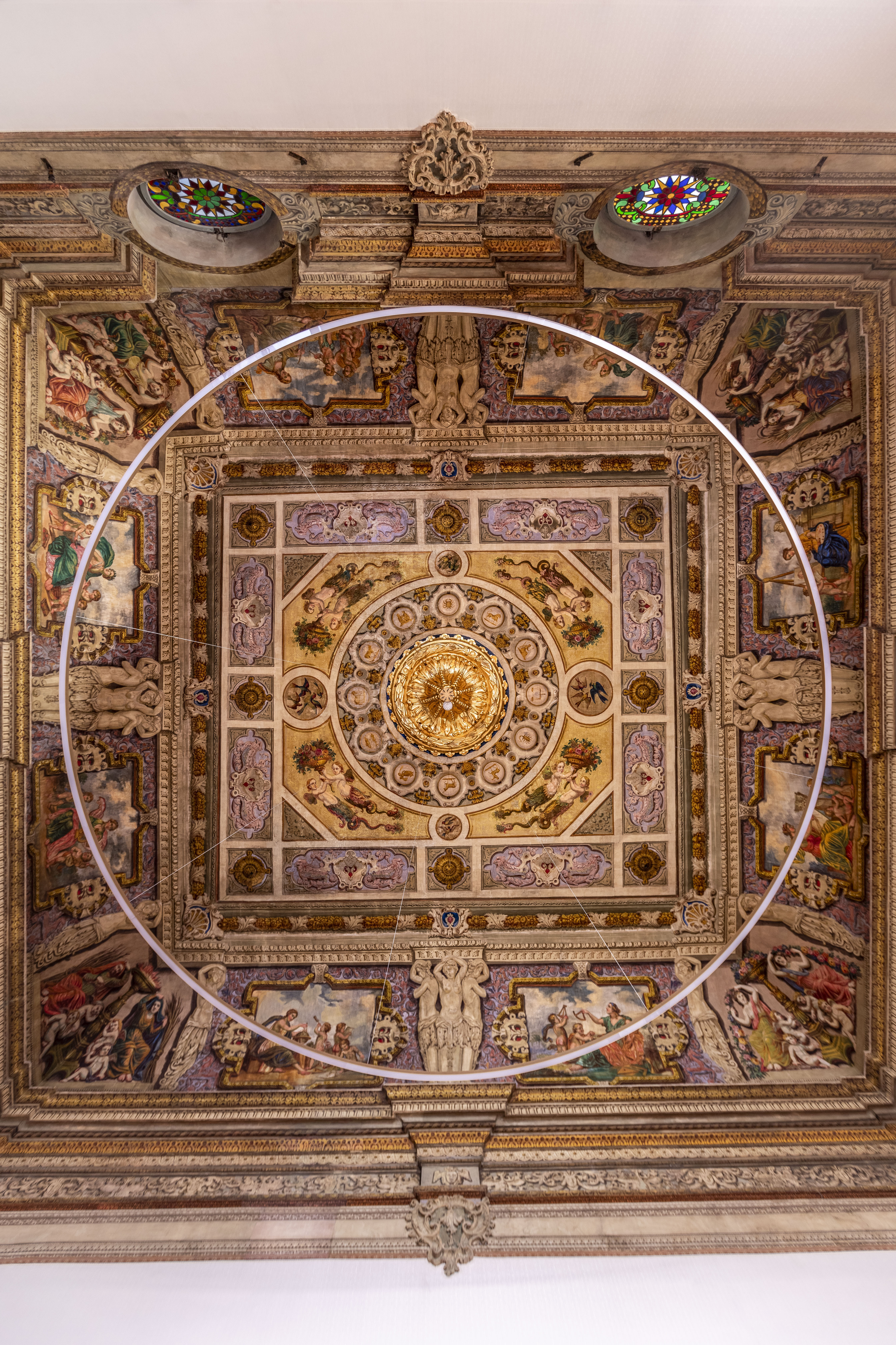 Detalle del techo del Salón Sant Mori en Mercer Residences Palau Moxó