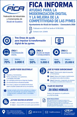 Ayudas para la modernización digital y la mejora de la competitividad de las PYMES y autónomos