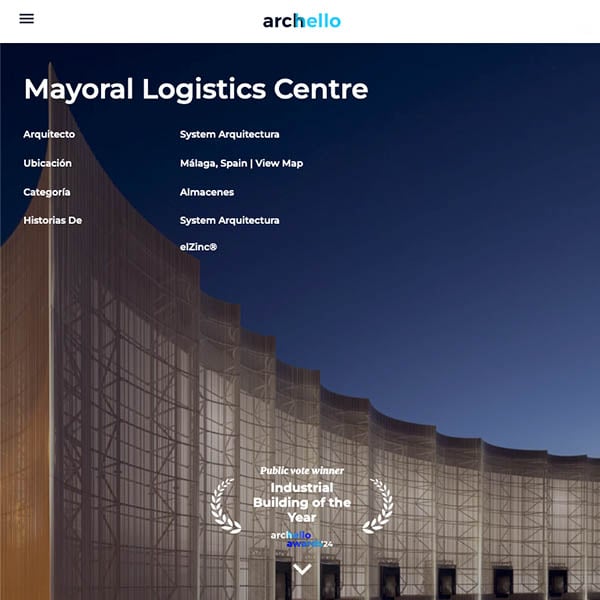 Mayoral Logistics Centre awarded at the Archello Awards 2024