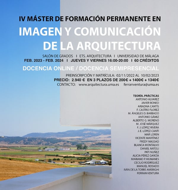 IV MÁSTER DE FORMACIÓN EN IMAGEN Y COMUNICACIÓN DE LA ARQUITECTURA