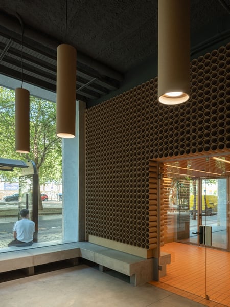 RED CROSS ON THE STREET: THE CARDBOARD OFFICE