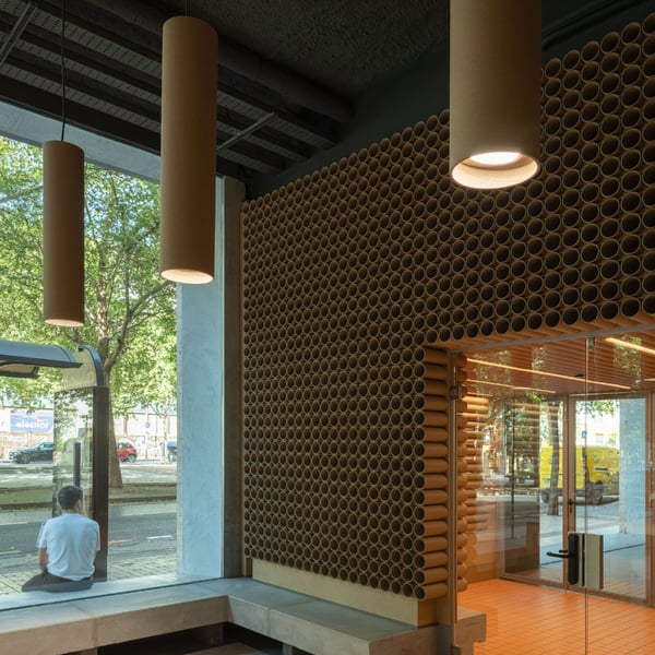 RED CROSS ON THE STREET: THE CARDBOARD OFFICE