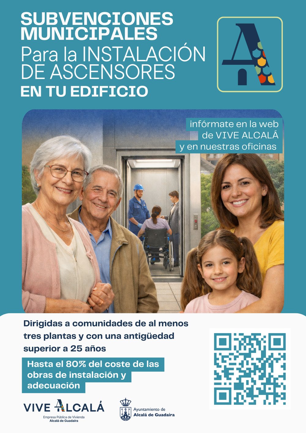 VIVE ÁLCALÁ abre el plazo para solicitar las subvenciones para la instalación de ascensores en edificios residenciales