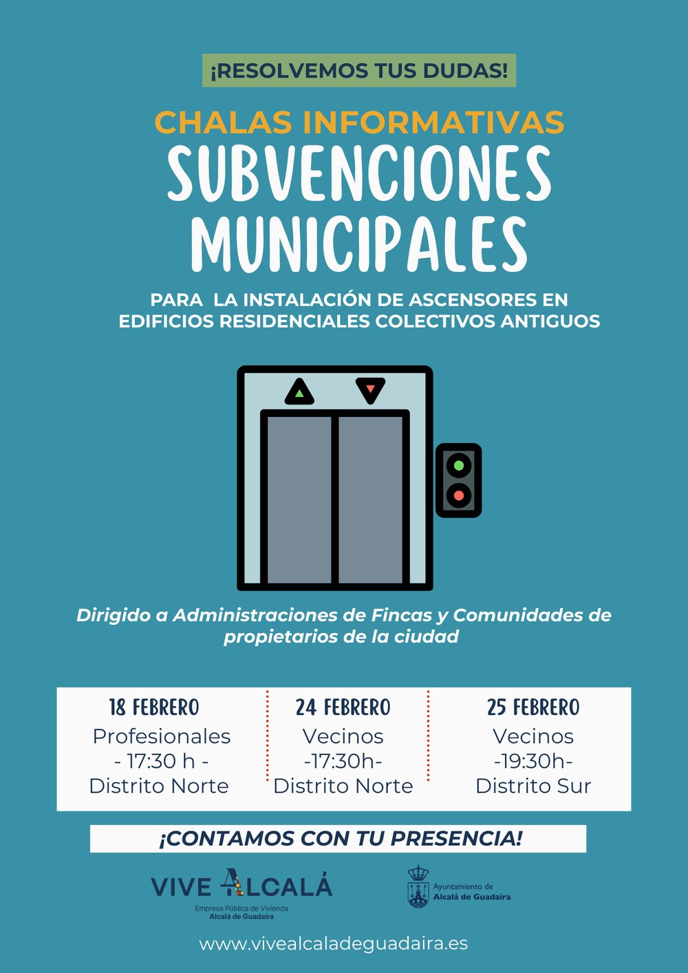  VIVE ALCALÁ organiza jornadas informativas para profesionales y vecinos para acercar las subvenciones para la instalación de ascensores