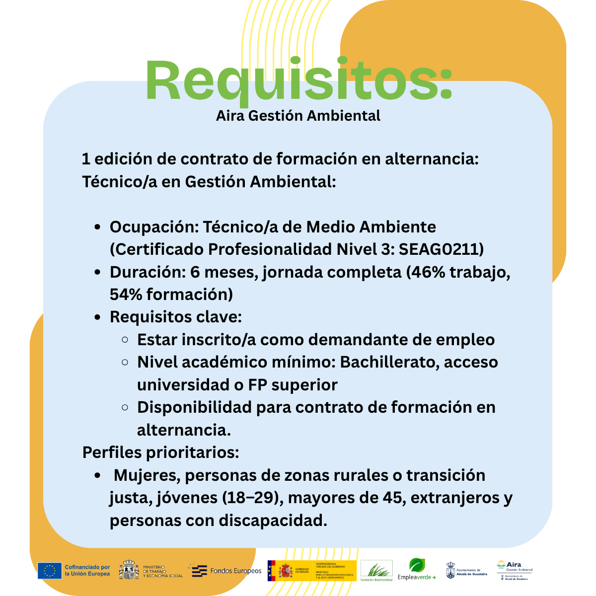 Aira impulsa la mejora de competencias con formación y empleo verde