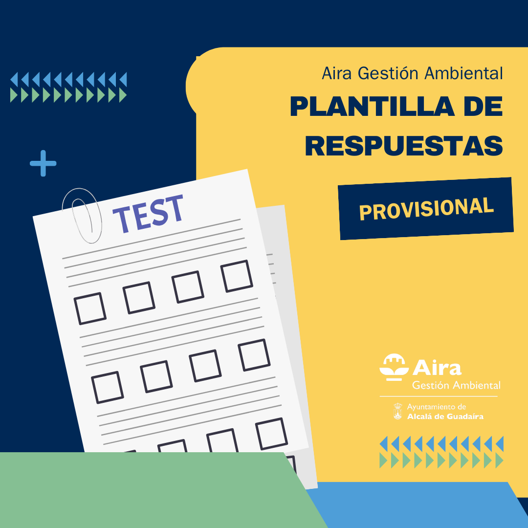 Publicadas las plantillas de respuestas de los exámenes de Aira Gestión Ambiental