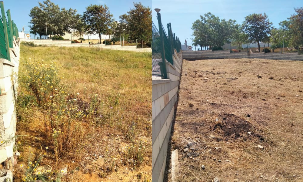 Aira se encarga de la limpieza y eliminación de escombros en los solares municipales de Alcalá de Guadaíra