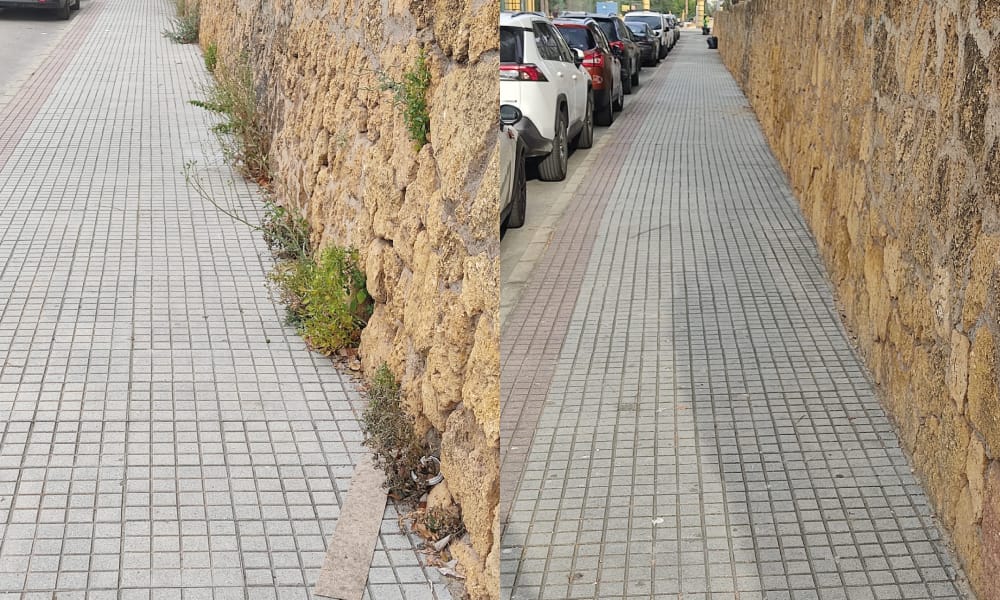 Aira inicia una nueva actuación para la eliminación de malas hierbas en las vías públicas de Alcalá de Guadaíra