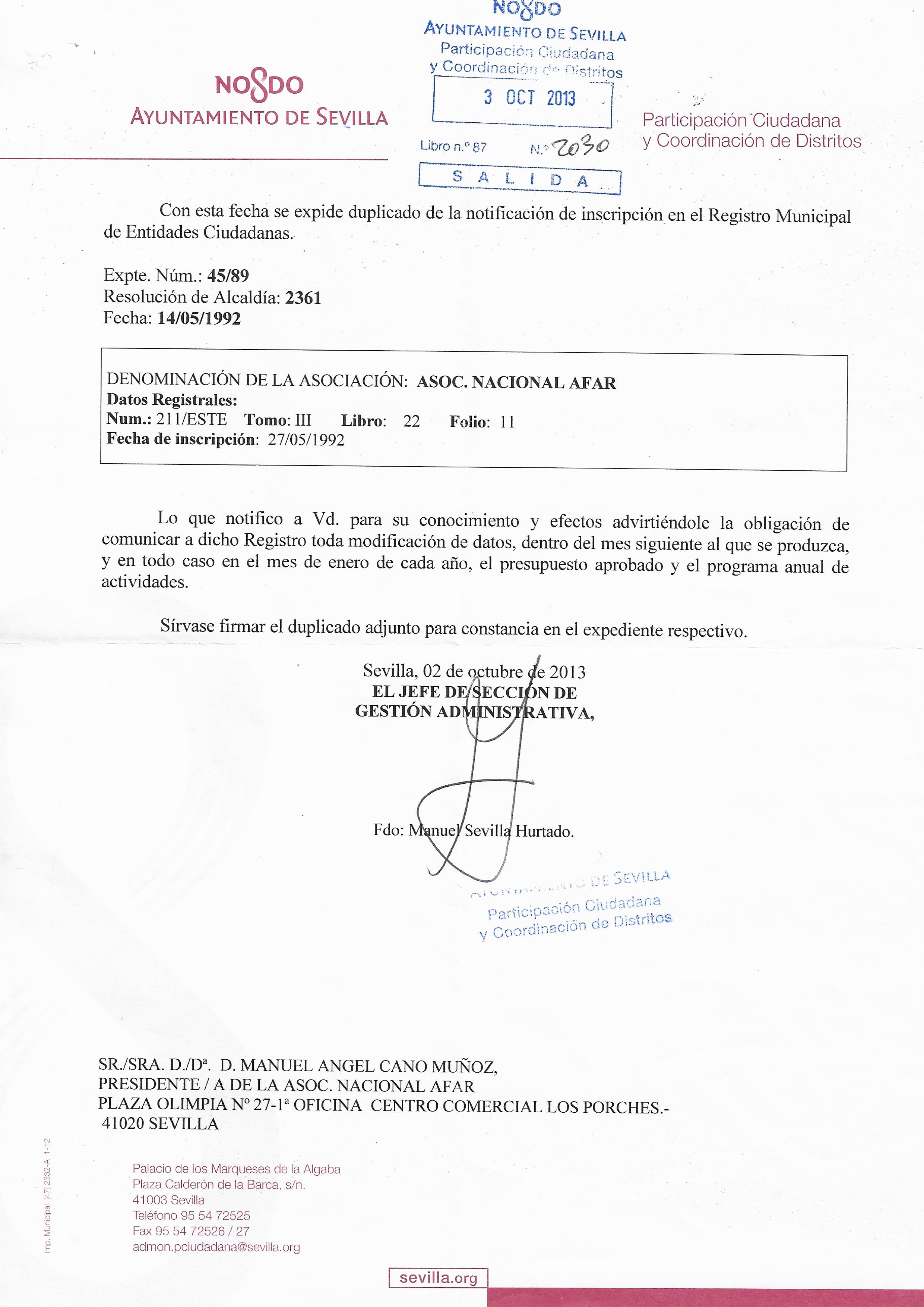 Registros Municipales